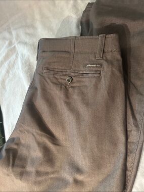 Eddie Bauer Men's Brown Dress Pants - Tailored Flat Front